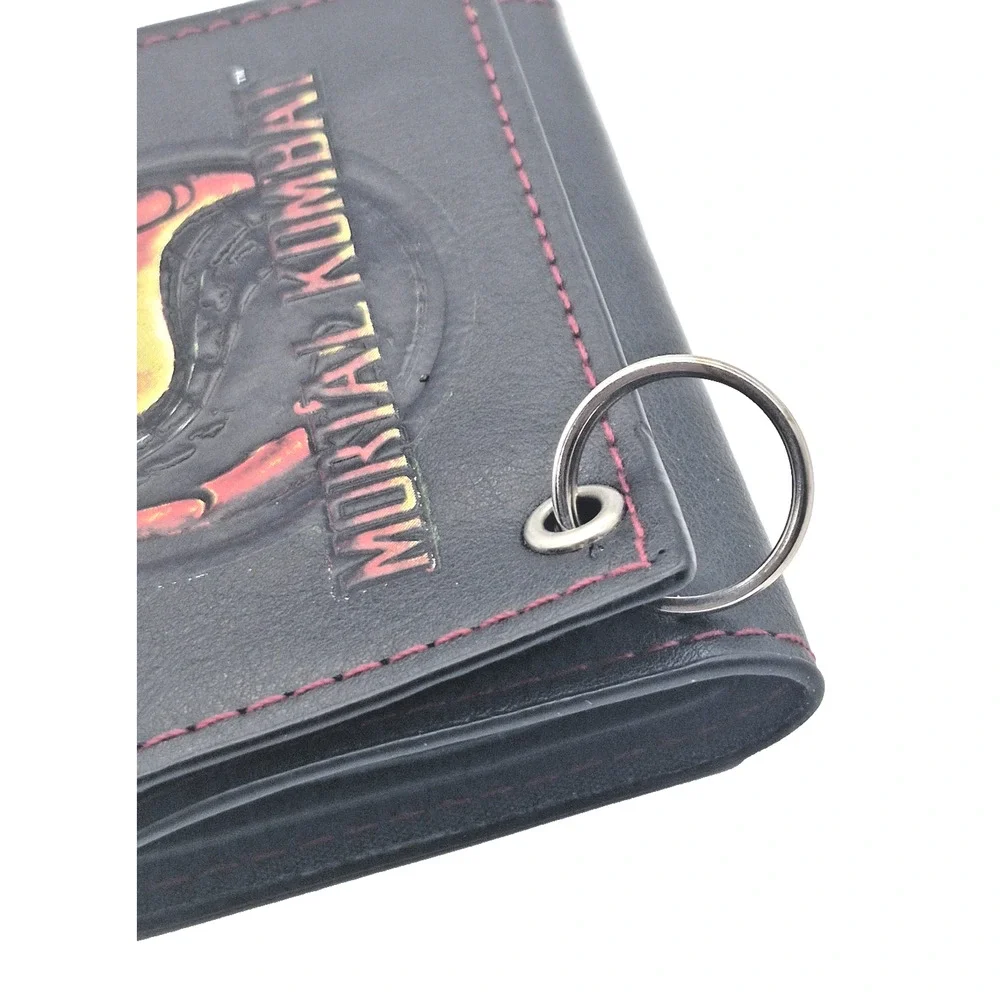 Mortal Kombat Wallet Black Red Dragon Logo Trifold Key Ring Warner Bros 2016